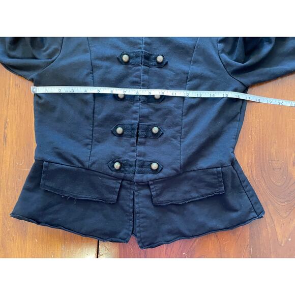 Eyeshadow Women Large Jacket Gold/Bronze Button Close Long Sleeve Military Gray - Picture 9 of 10